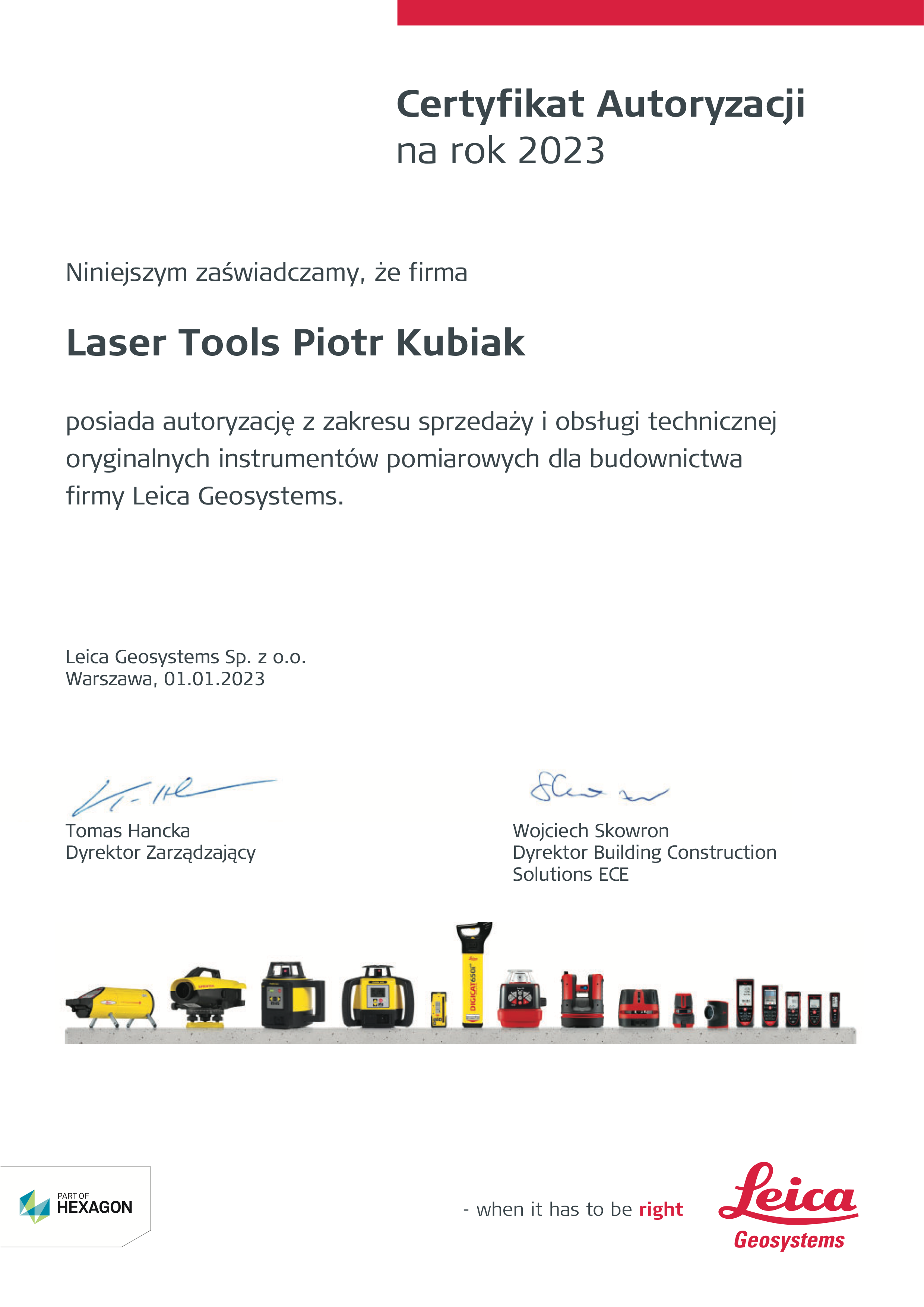 Laser Tools - Autoryzowany Dystrybutor Leica Geosystems na 2023